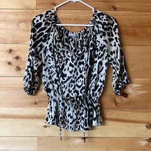 Black and Silver Animal Print Blouse